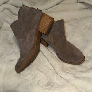 Kork-Ease Taupe Suede Ankle Booties